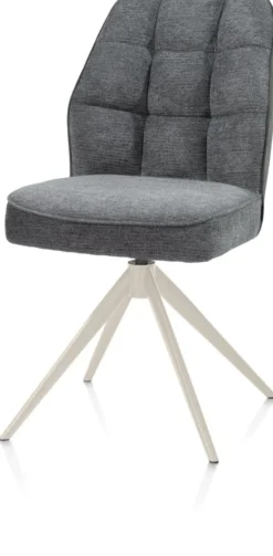 Bell, eetkamerstoel - creme frame - draaibaar - relax - pocket - combi Calabria/Vada - Antraciet