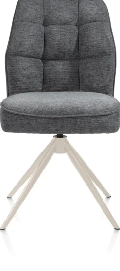 Bell, eetkamerstoel - creme frame - draaibaar - relax - pocket - combi Calabria/Vada - Antraciet