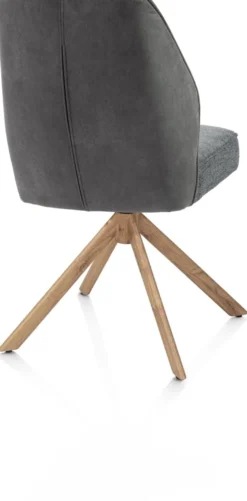 Bell, eetkamerstoel - eikenprint frame - draaibaar - relax - pocket - combi Calabria/Vada - Antraciet
