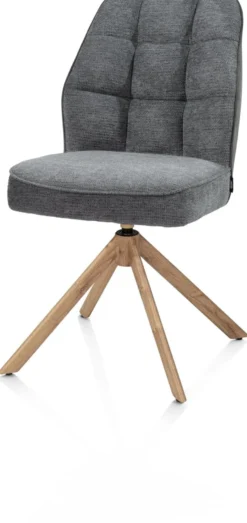 Bell, eetkamerstoel - eikenprint frame - draaibaar - relax - pocket - combi Calabria/Vada - Antraciet