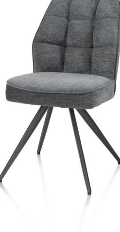 Bell, eetkamerstoel - grafiet frame - pocket - combi Calabria/Vada - Antraciet