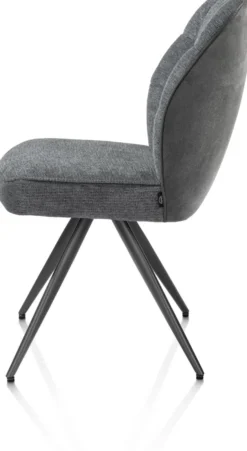 Bell, eetkamerstoel - grafiet frame - pocket - combi Calabria/Vada - Antraciet