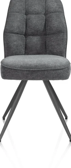 Bell, eetkamerstoel - grafiet frame - pocket - combi Calabria/Vada - Antraciet