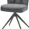 Bell, eetkamerstoel - grafiet frame - draaibaar - pocket - combi Calabria/Vada - Antraciet