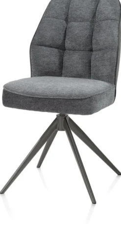 Bell, eetkamerstoel - grafiet frame - draaibaar - pocket - combi Calabria/Vada - Antraciet