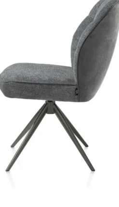 Bell, eetkamerstoel - grafiet frame - draaibaar - pocket - combi Calabria/Vada - Antraciet