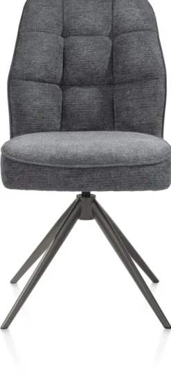 Bell, eetkamerstoel - grafiet frame - draaibaar - pocket - combi Calabria/Vada - Antraciet