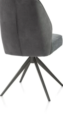 Bell, eetkamerstoel - grafiet frame - draaibaar - pocket - combi Calabria/Vada - Antraciet