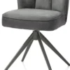 Bell, eetkamerstoel - grafiet frame - draaibaar - pocket - stof calabria - Antraciet