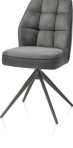 Bell, eetkamerstoel - grafiet frame - draaibaar - pocket - stof calabria - Antraciet
