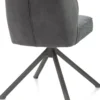 Bell, eetkamerstoel - grafiet frame recht - draaibaar - pocket - combi Calabria/Vada - Antraciet