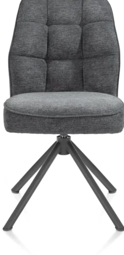 Bell, eetkamerstoel - grafiet frame recht - draaibaar - pocket - combi Calabria/Vada - Antraciet