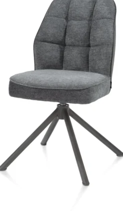 Bell, eetkamerstoel - grafiet frame recht - draaibaar - pocket - combi Calabria/Vada - Antraciet