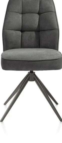 Bell, eetkamerstoel - grafiet frame - draaibaar - relax - pocket - stof Calabria - Antraciet