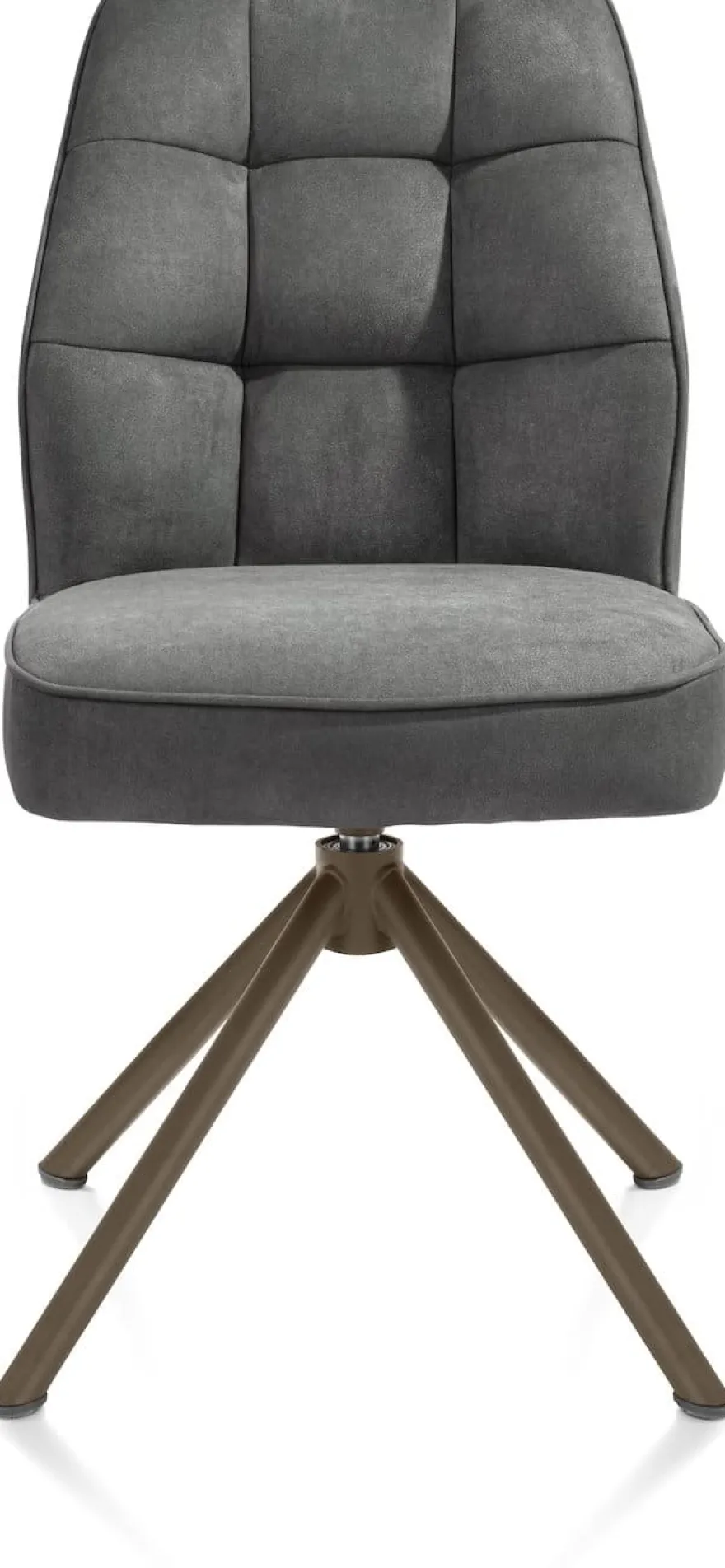 Bell, eetkamerstoel - steelbrown frame recht - draaibaar - pocket - stof Calabria - Antraciet