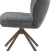 Bell, eetkamerstoel - steelbrown frame recht - draaibaar - pocket - combi Calabria/Vada - Antraciet