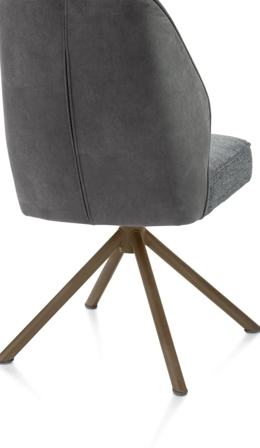 Bell, eetkamerstoel - steelbrown frame recht - draaibaar - pocket - combi Calabria/Vada - Antraciet