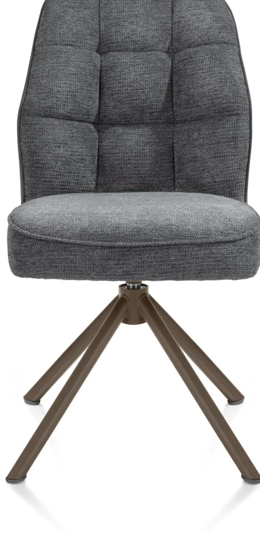 Bell, eetkamerstoel - steelbrown frame recht - draaibaar - pocket - combi Calabria/Vada - Antraciet