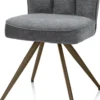 Bell, eetkamerstoel - steelbrown frame - pocket - combi Calabria/Vada - Antraciet