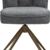 Bell, eetkamerstoel - steelbrown frame - draaibaar - relax - pocket - combi Calabria/Vada - Antraciet