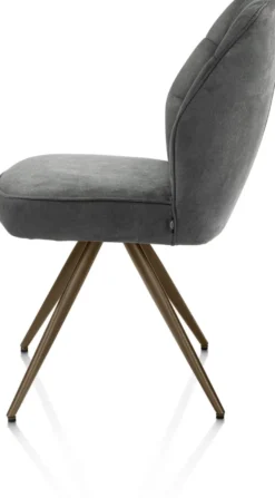 Bell, eetkamerstoel - steelbrown frame - pocket - stof Calabria - Antraciet