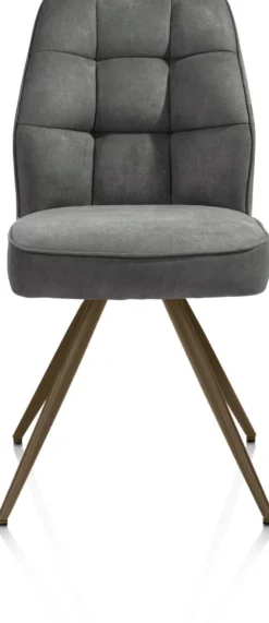 Bell, eetkamerstoel - steelbrown frame - pocket - stof Calabria - Antraciet