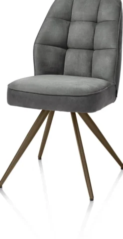 Bell, eetkamerstoel - steelbrown frame - pocket - stof Calabria - Antraciet