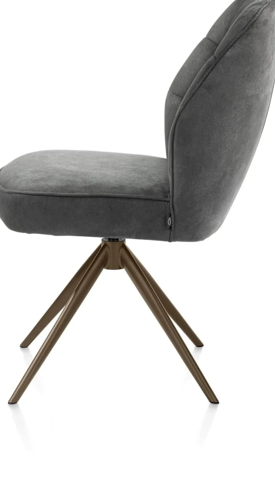 Bell, eetkamerstoel - steelbrown frame - draaibaar - pocket - stof calabria - Antraciet