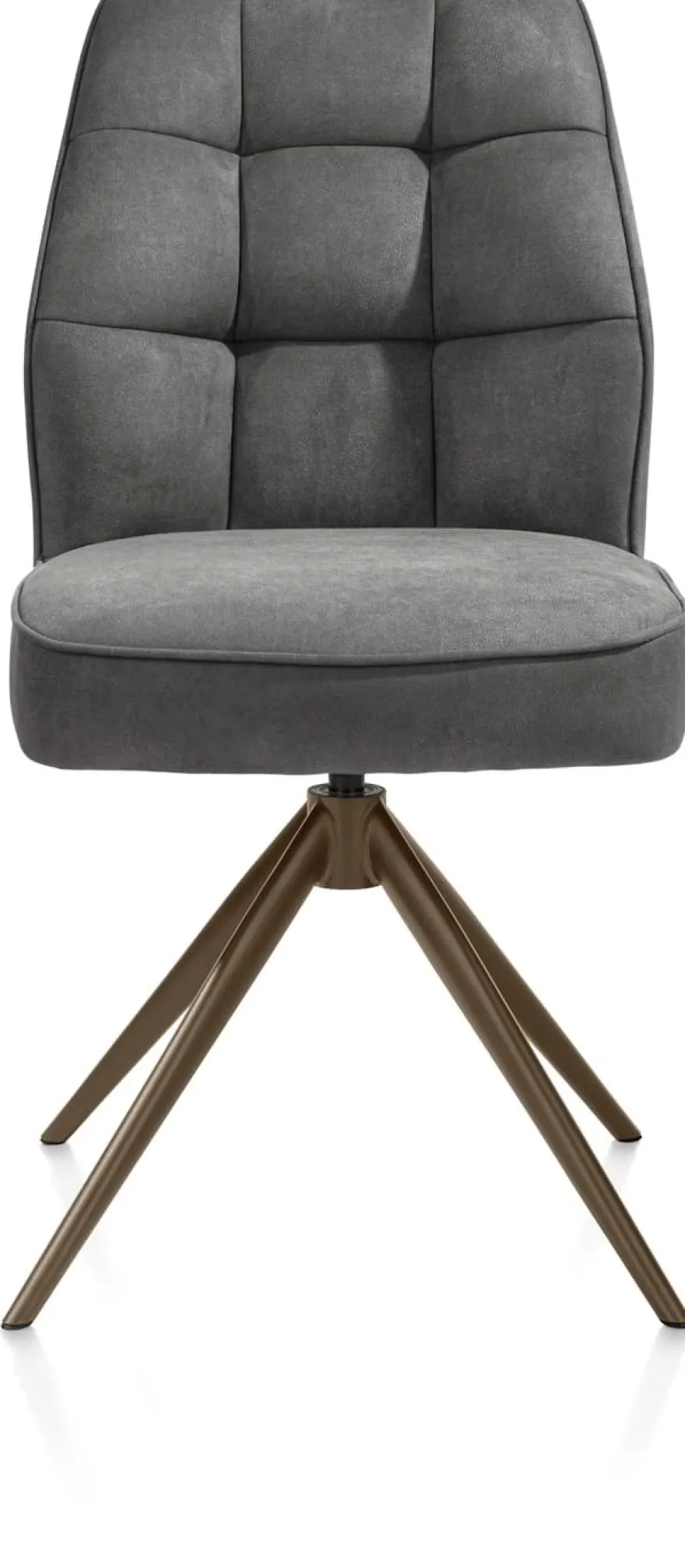 Bell, eetkamerstoel - steelbrown frame - draaibaar - pocket - stof calabria - Antraciet