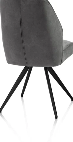 Bell, eetkamerstoel - zwart frame - pocket - stof Calabria - Antraciet