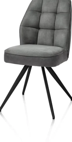 Bell, eetkamerstoel - zwart frame - pocket - stof Calabria - Antraciet