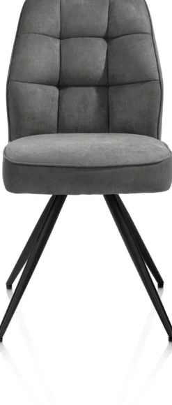 Bell, eetkamerstoel - zwart frame - pocket - stof Calabria - Antraciet