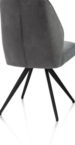 Bell, eetkamerstoel - zwart frame - pocket - combi Calabria/Vada - Antraciet