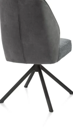 Bell, eetkamerstoel - zwart frame recht - draaibaar - pocket - combi Calabria/Vada - Antraciet