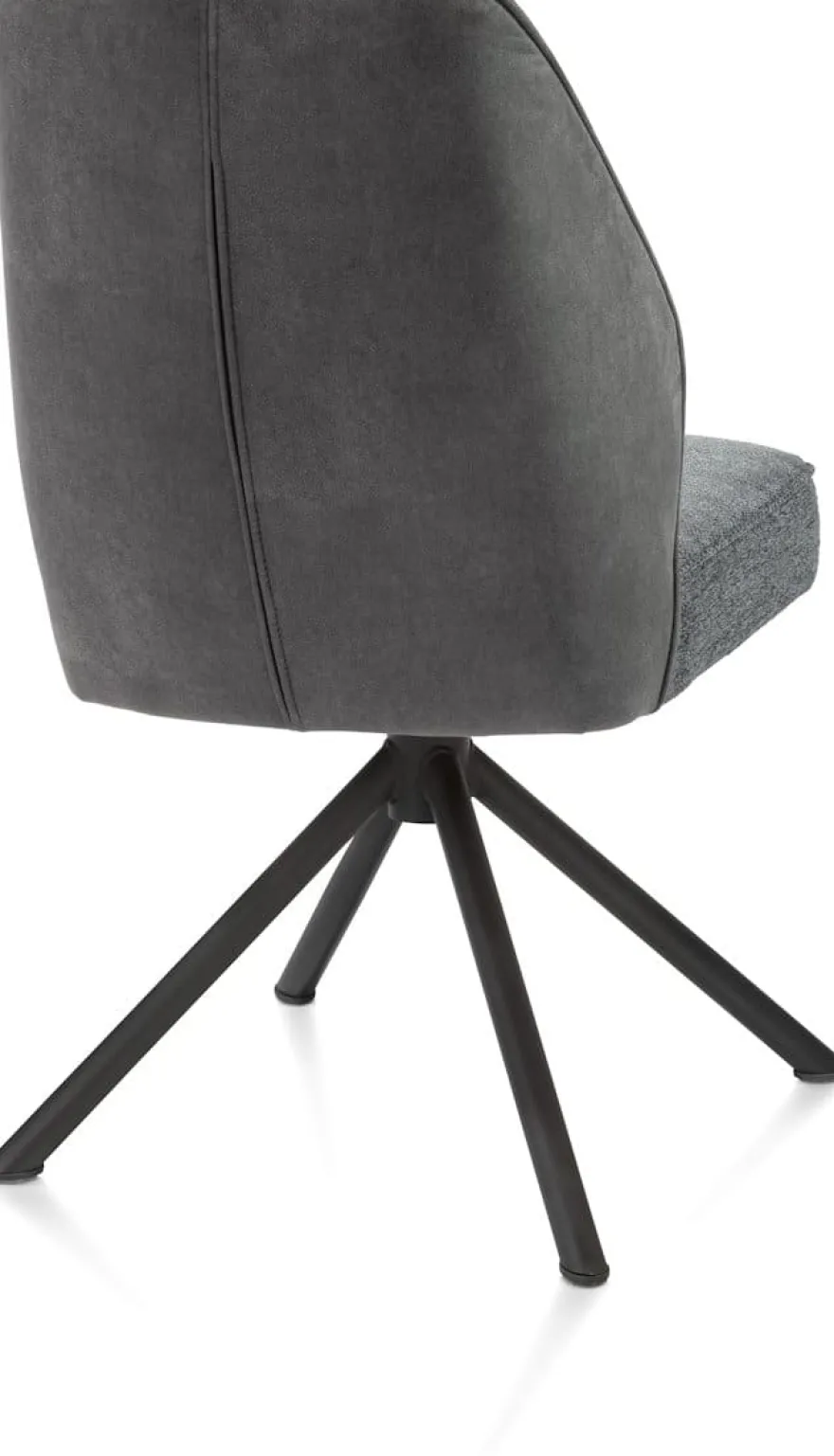 Bell, eetkamerstoel - zwart frame recht - draaibaar - pocket - combi Calabria/Vada - Antraciet