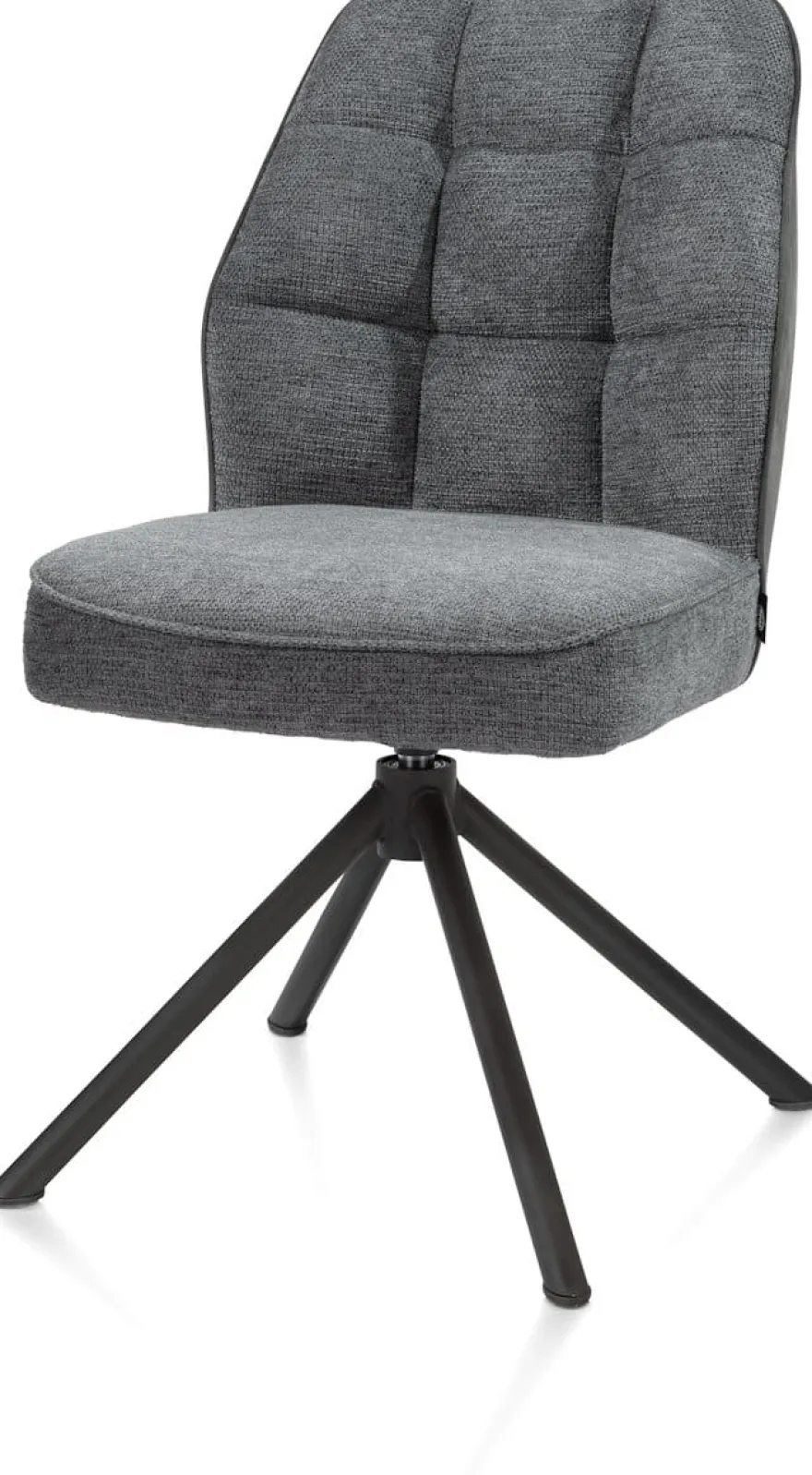Bell, eetkamerstoel - zwart frame recht - draaibaar - pocket - combi Calabria/Vada - Antraciet