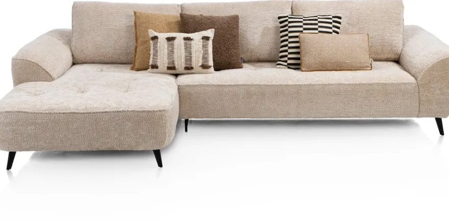 Belluno, hoekbank links - stof Derby - Beige