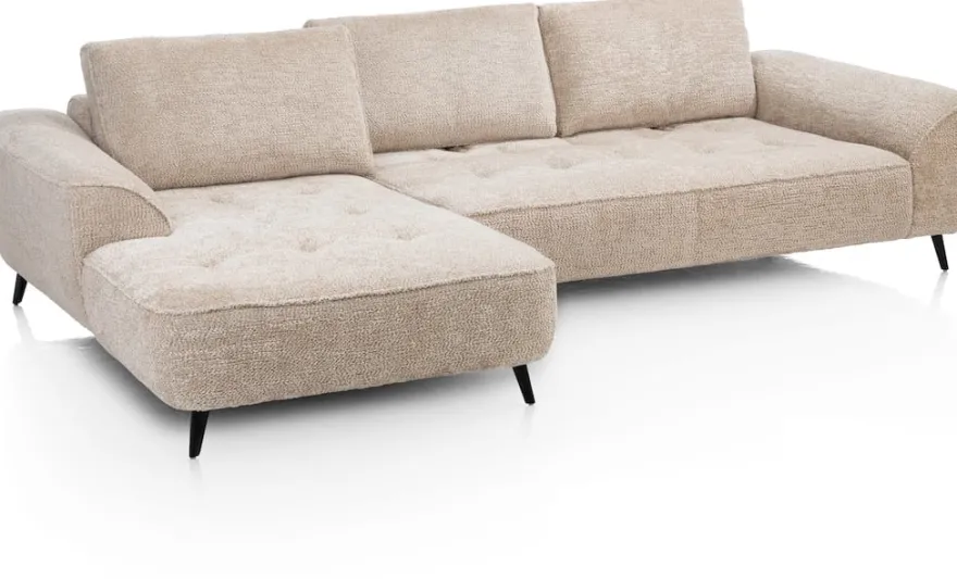 Belluno, hoekbank links - stof Derby - Beige