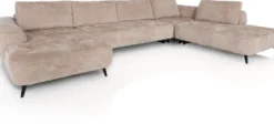 Belluno, U-bank rechts - stof Derby - Beige