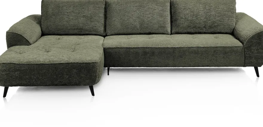 Belluno, 3-zits arm rechts + longchair links + flex - Groen