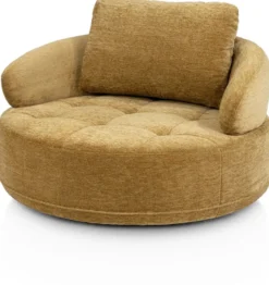 Borgia, draaifauteuil - rond 130 cm - Champagne