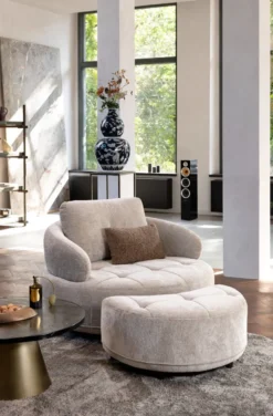Borgia, poef/hocker small - Champagne