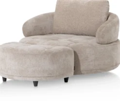 Borgia, poef/hocker 90 x 60 cm - Champagne