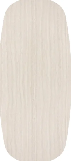 Caletta, eetkamertafel ovaal 270 x 110 cm. - HPL Primo Laminato blad - centrale teenpoot crème - Travertin