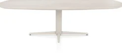 Caletta, eetkamertafel ovaal 270 x 110 cm. - HPL Primo Laminato blad - centrale teenpoot crème - Travertin