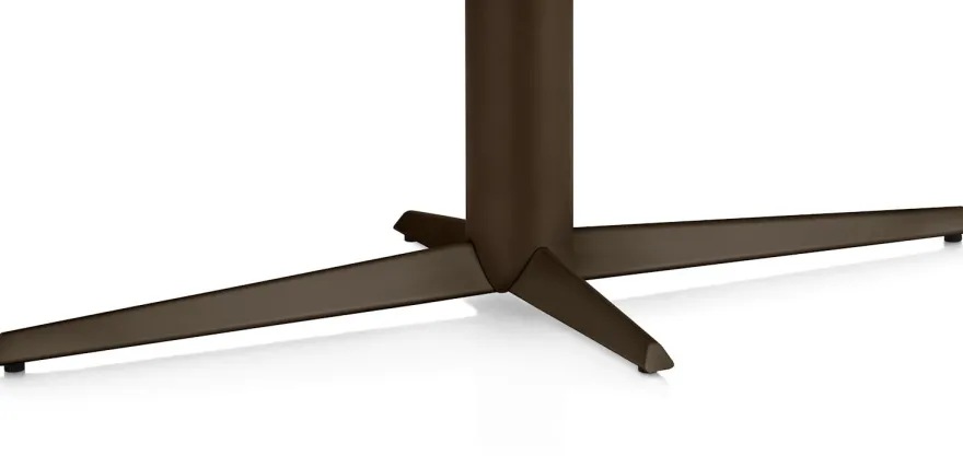 Caletta, eetkamertafel ovaal 240 x 105 cm. - HPL Primo Laminato blad - centrale teenpoot steelbrown - Marble brown