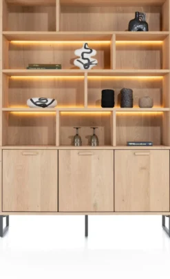 Castello, buffet 150 cm - 3-deuren + 9-niches (+ LED)