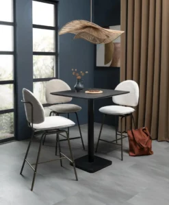 COCOmaison, Brest bartafel stone anthracite 75x75cm - Zwart