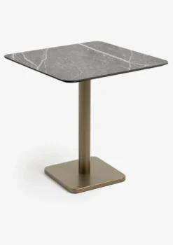 COCOmaison, Brest bistrotafel marble light grey 75x75cm - zwart