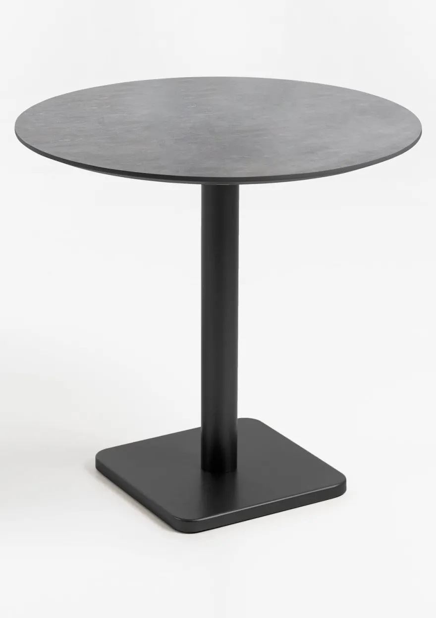 COCOmaison, Brest bistrotafel stone anthracite D80cm - zwart
